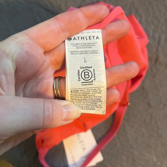 Athleta pink hermosa one piece swimsuit large nwt - Picture 7 of 13